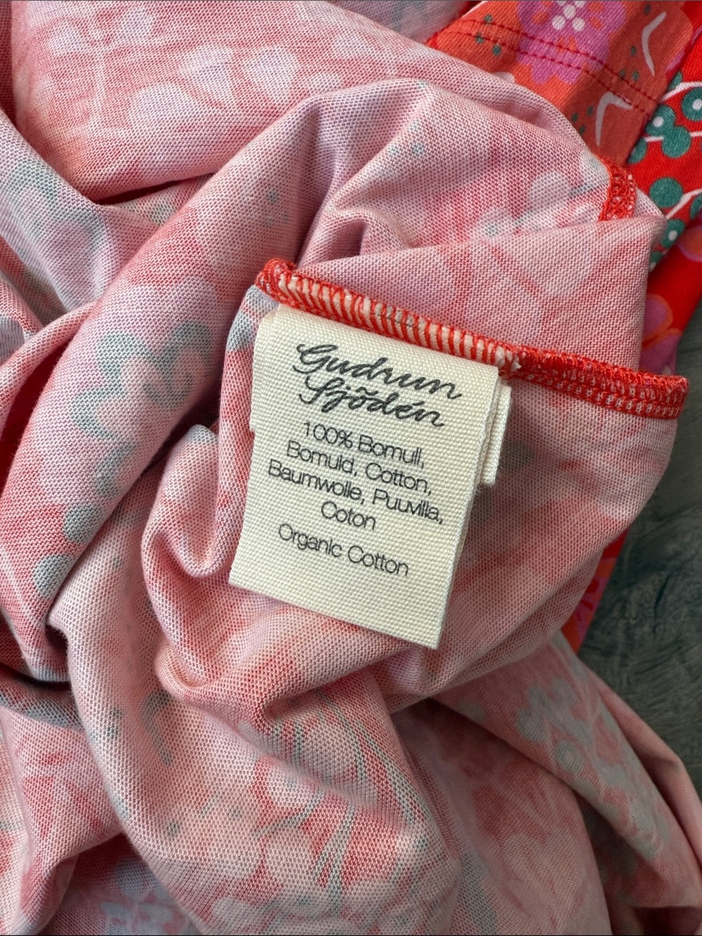 NEW Gudrun Sjödén Red Floral Print Swing Dress Medium - Picture 7 of 7